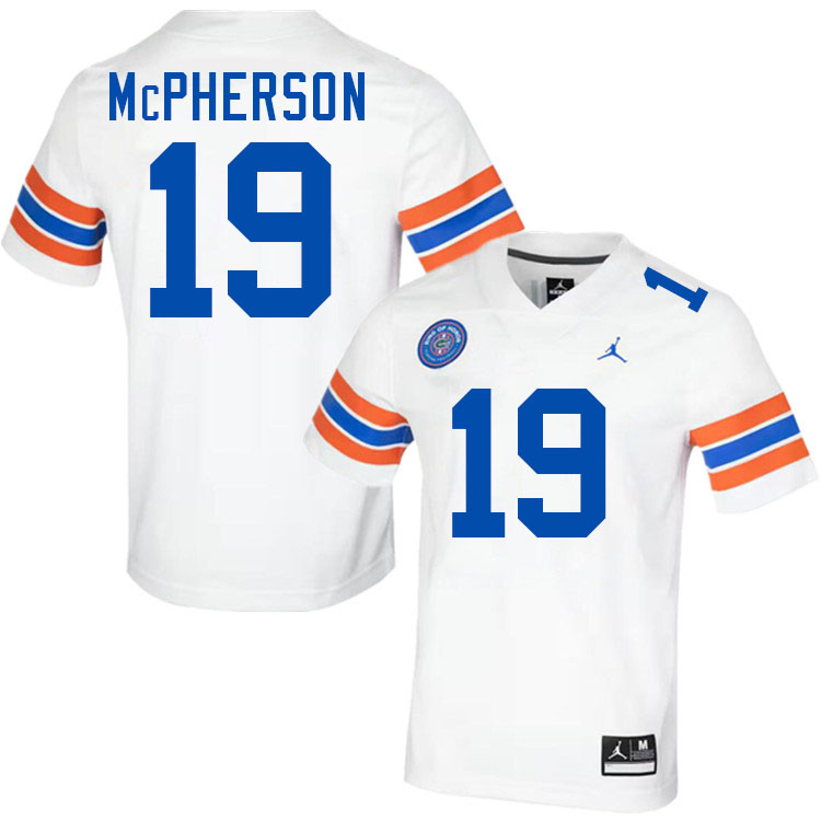 Evan McPherson Florida Jersey,Florida Gators #19 Evan McPherson Jersey Youth Uniforms-Retro White